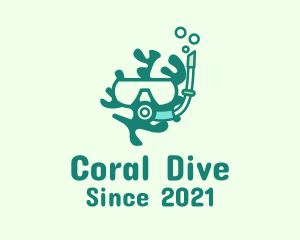 Snorkeling - Coral Snorkeling Mask logo design