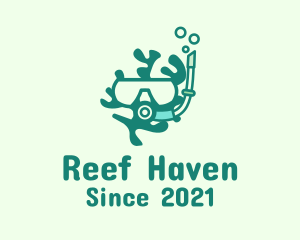 Coral Snorkeling Mask logo design