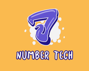 Number - Blockbuster Graffiti Number 7 logo design