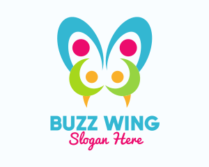 Colorful Viper Butterfly logo design