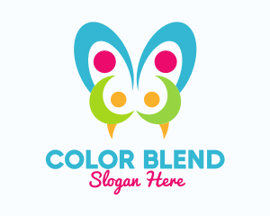 Colorful Viper Butterfly logo design