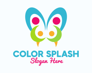 Colorful Viper Butterfly logo design