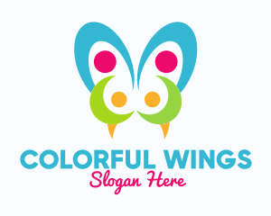 Colorful Viper Butterfly logo design