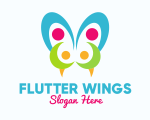 Colorful Viper Butterfly logo design