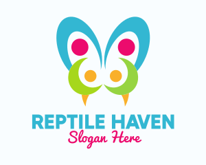 Colorful Viper Butterfly logo design