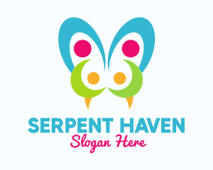 Colorful Viper Butterfly logo design