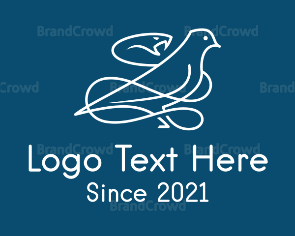 Snake Dove Outline Logo