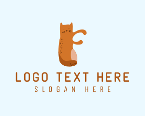Kitten - Playful Cat Letter F logo design