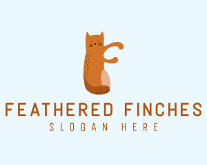 Playful Cat Letter F logo design