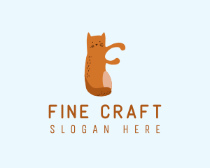 Playful Cat Letter F logo design