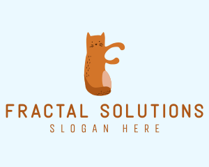 Playful Cat Letter F logo design