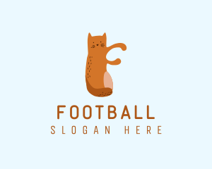 Pet Store - Playful Cat Letter F logo design
