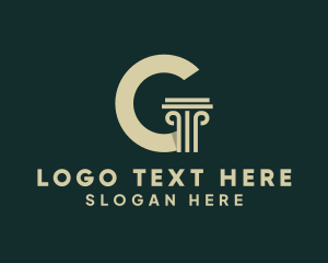 Architectural Greek Pillar Letter G Logo