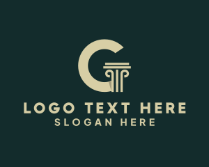 Architectural - Column Pillar Letter G logo design