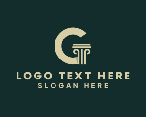 Column Pillar Letter G Logo
