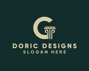 Doric - Column Pillar Letter G logo design