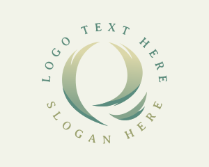 Vegan - Abstract Swirl Grass logo design