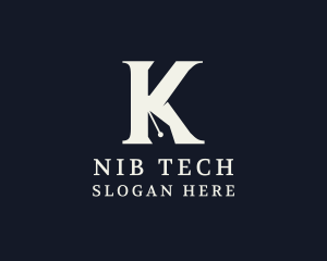 Nib - Pen Nib Letter K logo design