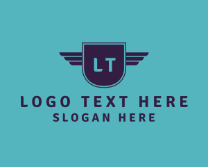 Airplane - Wings Shield Logistics logo design