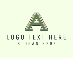 School - Sports Serif Athletic Letter A logo design