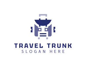 Suitcase - Robot Suitcase Luggage logo design