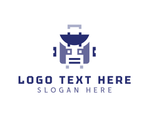 Baggage - Robot Suitcase Luggage logo design