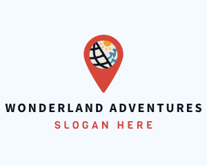 Beach Travel Location Pin logo design