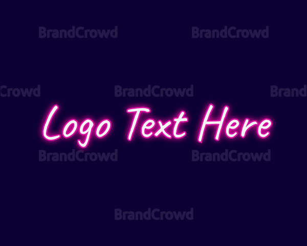 Neon Pink Cursive Wordmark Logo