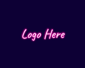 Pink And White - Neon Pink Cursive Wordmark logo design