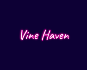 Neon Pink Cursive Wordmark logo design