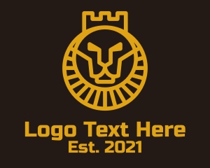 Monarchy - Yellow Royal Lion logo design