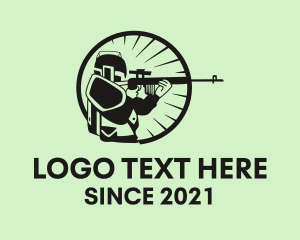 Weapon - Shooting Warrior Gamer logo design