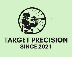 Shooting Warrior Gamer logo design