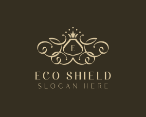 Stylish Crown Shield logo design