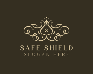 Stylish Crown Shield logo design