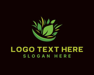 Mowing - Leaf Garden Landscape logo design