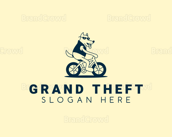 Cartoon Bicycle Dog Logo