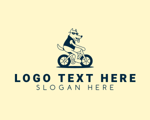 Cartoon - Cartoon Bicycle Dog logo design