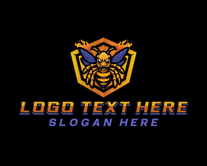 Bee Insect Shield  logo design