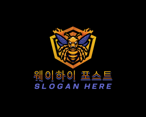 Bee Insect Shield  logo design