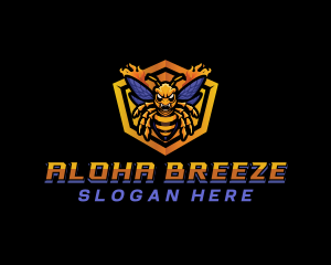 Bee Insect Shield  logo design