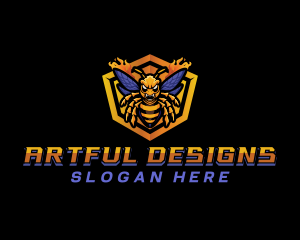 Bee Insect Shield  logo design