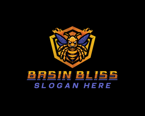 Bee Insect Shield  logo design