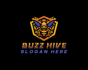 Bee Insect Shield  logo design