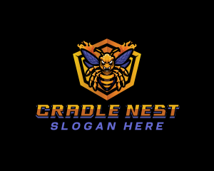 Bee Insect Shield  logo design