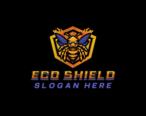 Bee Insect Shield  logo design