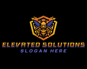 Bee Insect Shield  logo design