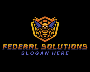 Bee Insect Shield  logo design