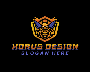 Bee Insect Shield  logo design