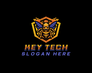 Bee Insect Shield  logo design